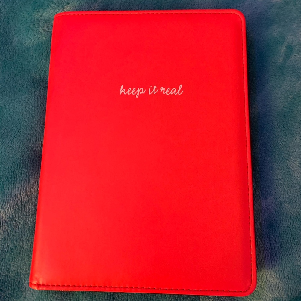 Red keep it real notebook “with zipper”